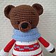 Bear in a sweater, Amigurumi dolls and toys, Kamyshin,  Фото №1