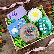 Косметика ручной работы handmade. Livemaster - original item A set of soap gift in a flower basket. Handmade.