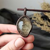 Украшения handmade. Livemaster - original item Copper pendant with rock crystal with the inclusion of sericite. Handmade.