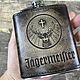 Фляга Jagermeister с тиснением мужская из натуральной кожи. Подарочные фляги. Iron Arm Leatherworks (Екатерина). Интернет-магазин Ярмарка Мастеров.  Фото №2