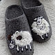 Order Felted Slippers ' White sheep'. ElzyWool. Livemaster. . Slippers Фото №3