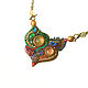 Necklace Rainbow heart Citrine, aquamarine, amethyst, ruby, Gifts for March 8, Bryansk,  Фото №1