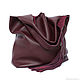 String bag made of leather Bag T-shirt leather burgundy Package Shopper Bag. String bag. BagsByKaterinaKlestova (kklestova). My Livemaster. Фото №4