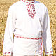 Russian embroidered linen shirt 'Jaromir', People\\\'s shirts, Starominskaya,  Фото №1
