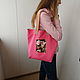 Order Beach Bag Coral Shopper Bag with Rose Flower Bag. mechty-o-lete. Livemaster. . Beach bag Фото №3