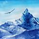 Полет - акварельная картина. Blue mountain, Картины, Москва,  Фото №1