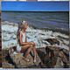 Girl and the sea. Oil on canvas on hardboard. 30h30 cm. Pictures. Tatiana Chepkasova. Online shopping on My Livemaster.  Фото №2