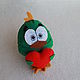 Зеленая птичка с сердцем из фетра. Мягкие игрушки. Sfeterkom. Интернет-магазин Ярмарка Мастеров.  Фото №2