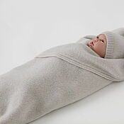 Детское кашемировое одеяло плед натурального белого цвета