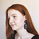 Black Stud Earrings, Long Braided Oval Gothic Earrings. Stud earrings. Bionika - Polymer Clay Jewelry (Bionika). My Livemaster. Фото №6