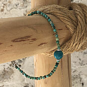 Украшения handmade. Livemaster - original item Thin women`s bracelet made of natural turquoise. Handmade.