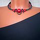  stylish decoration red and black, unusual bright choker. Necklace. Treasures Of Aphrodite. My Livemaster. Фото №4