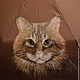 Зонт с ручной росписью "Рыжий кот", Зонты, Москва,  Фото №1
