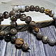Rosary with petrified wood, amber and peach wood inserts, Bead bracelet, Moscow,  Фото №1