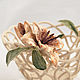 Ажурная конфетница `Оранжевые лилии`. Плетеная керамика и цветы в керамике Елены Зайченко