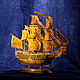 Старинный парусник. Модель корабля из янтаря. Модели. Балтамбер (Янтарь Балтики) (baltamber). Интернет-магазин Ярмарка Мастеров.  Фото №2