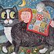 Кот Баюн картина акрилом. Картины. Астахова Татьяна (Татьянин день). Ярмарка Мастеров.  Фото №4