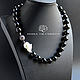Black agate necklace IDEAL Baroque pearl necklace. Necklace. NINASilverBox (SilverBox). My Livemaster. Фото №4