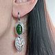 Серьги с хромдиопсидом, серебро 925, латунь. Серьги классические. EMerald Jewelry. Ярмарка Мастеров.  Фото №15