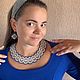 Заказать Кружевное колье и серьги фриволите "Море". Анна Лаврентьева (lav-annet). Ярмарка Мастеров. . Колье Фото №3