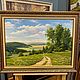 Картина маслом на холсте «Летний пейзаж с девушкой» 50х70. Картины. Картины маслом  Prostokartina (prostokartina). Интернет-магазин Ярмарка Мастеров.  Фото №2