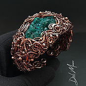 Украшения handmade. Livemaster - original item Bracelet with dioptase stone metal copper 