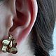 Vintage clip-on earrings 'Leaves'. Vintage earrings. Vintazhnaya antresol. Ярмарка Мастеров.  Фото №4