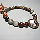Picasso Jasper bracelet, oceanic, red and copper ' Colors', Bead bracelet, Moscow,  Фото №1