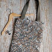Сумки и аксессуары handmade. Livemaster - original item Linen shopping bag with raffia decor. Handmade.