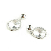 Украшения handmade. Livemaster - original item Earrings with cubic zirconia, transparent earrings, large earrings. Handmade.