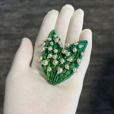 Украшения ручной работы. Ярмарка Мастеров - ручная работа Брошь ландыши. Handmade.