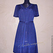 Платье для роскошной дамы "Черноморская синева"