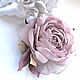 FABRIC FLOWERS. Chiffon rose ' Ashes of a rose'. Brooches. fioridellavita. My Livemaster. Фото №5