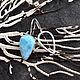 Серьги с ларимаром "New age". Серьги классические. Karma-jewelry. Интернет-магазин Ярмарка Мастеров.  Фото №2