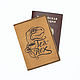 Обложка для паспорта Tea-Rex. Обложки. Coup | Кожаные изделия. Интернет-магазин Ярмарка Мастеров.  Фото №2
