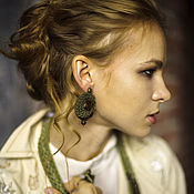 Украшения handmade. Livemaster - original item Earrings Oriental bird with Topaz and vintage beads. Handmade.