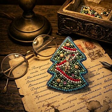 Новогодняя брошь Елочка. . Украшения ручной работы - Ярмарка Мастеров Украшения ручной работы. Ярмарка Мастеров - ручная работа Новогодняя брошь Елочка. Handmade.