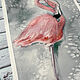 'Flamingo Nebula' watercolor painting (birds, pink). Pictures. Nadezda Perova. My Livemaster. Фото №4