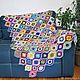 Knitted woolen blanket, patchwork quilt knitted from merino, Blankets, St. Petersburg,  Фото №1