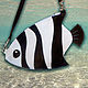 Полосатая Рыбка (черно-белая), Классическая сумка, Феодосия,  Фото №1