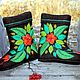 Order Boots short with embroidery smooth. валенки Vladimirova Oksana. Livemaster. . Felt boots Фото №3