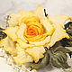 Брошь Марта, роза из шёлка, цветок из ткани, цветы, Брошь-булавка, Новосибирск,  Фото №1