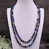 Работы для детей, handmade. Livemaster - original item Long beads natural purple agate. Handmade.