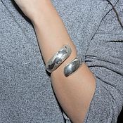 Украшения handmade. Livemaster - original item Minima Series Curl bracelet in brushed silver with ASH0010 embossing. Handmade.