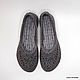 Order Knitted ballet flats with a button, gray cotton. florina34. Livemaster. . Ballet flats Фото №3