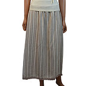 Одежда handmade. Livemaster - original item Beige jacquard skirt with lace on a soft belt with elastic band. Handmade.