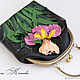 Leather handbag with flowers on the clasp Waltz irises. Clasp Bag. flowersstyle (flowersstyle). My Livemaster. Фото №5