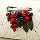 Brooch-pin 'Currant', natural stones, handmade. Brooches. Beaded jewelry. My Livemaster. Фото №5