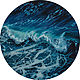 Painting 'Sea wave' oil on canvas D 40 cm. Pictures. Kartiny Vestnikovoj Ekateriny. Интернет-магазин Ярмарка Мастеров.  Фото №2