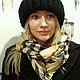 Шапка вязаная женская черная шапка полушерстяная модная шапка зимняя, Шапки, Москва,  Фото №1